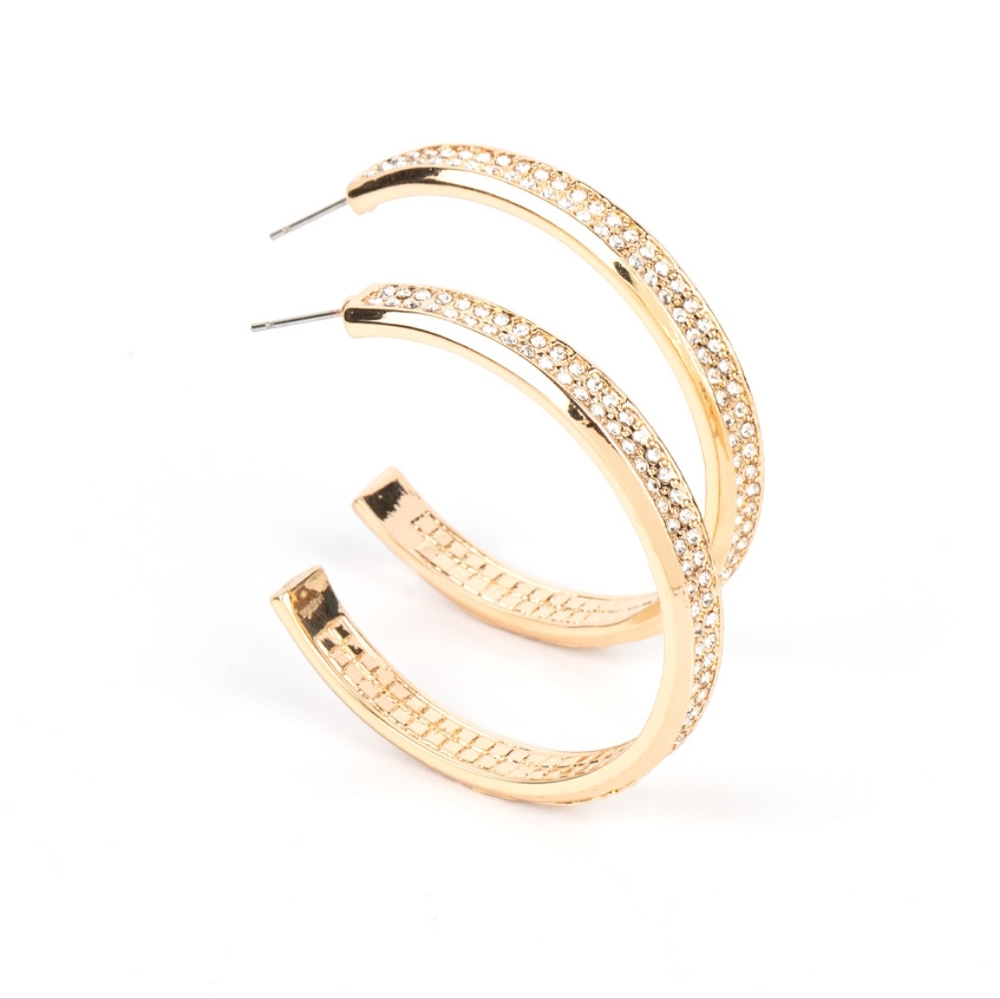 Flash Freeze Gold Hoop Earrings Posts Blockbuster